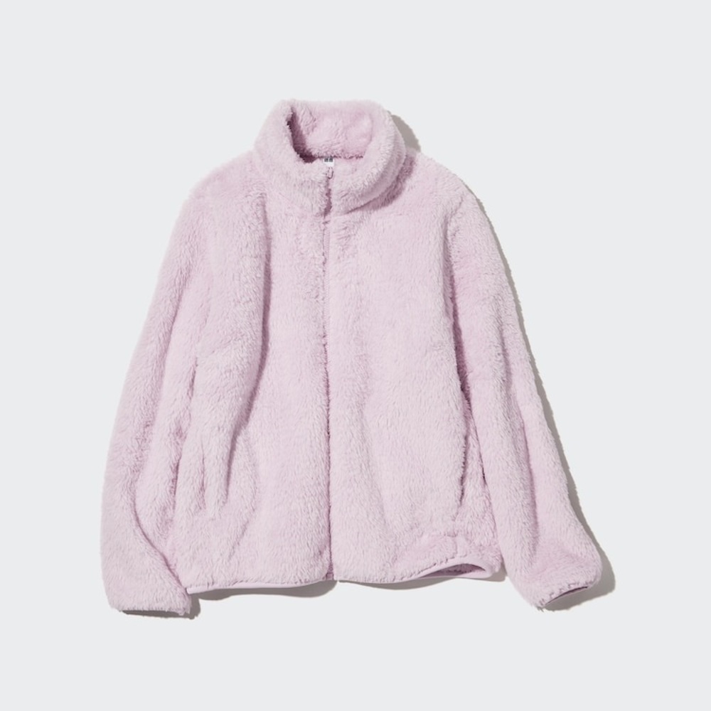 Uniqlo Fluffy Yarn Fleece Full-Zip Jacket Pink Small
